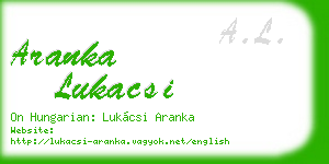 aranka lukacsi business card
