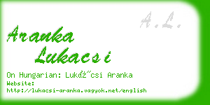 aranka lukacsi business card